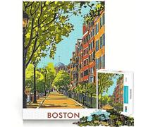 Puzzle da 1000 pezzi con paesaggio urbano di Boston,taglio perfetto,divertente rompicapo cognitivo,gioco per il tempo libero,regalo artistico di Natale 50x75cm