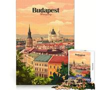 Puzzle da 1000 pezzi con paesaggio urbano di Budapest per adulti, esercizio cognitivo, momento di relax, bordi lisci, (38x52cm)