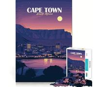 Puzzle da 1000 pezzi con paesaggio urbano di Città del Capo,Sudafrica,ritagli precisi,decorazione,logica,pensiero,gioco,calma,regalo di Natale (38x52cm)