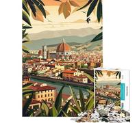 Puzzle da 1000 pezzi con paesaggio urbano di Firenze Italia Divertimento a casa taglio di precisione giocattolo antistress adatto a persone dai 14 anni in su (38x26cm)