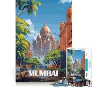 Puzzle da 1000 pezzi con paesaggio urbano di Mumbai per adolescenti, ideale per migliorare la memoria, rilassante e divertente, con un design elegante da assemblare (38x26cm)