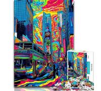 Puzzle da 1000 pezzi con paesaggio urbano di New York puzzle da 1000 pezzi per adolescenti sfida difficile antistress migliora l'amore tra coppie 38x26cm
