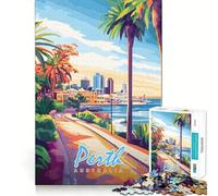 Puzzle da 1000 pezzi con paesaggio urbano di Perth, Australia, per ragazzi Puzzle facile da costruire, per il tempo libero, con taglio preciso, regalo di Babbo Natale (38x52cm)