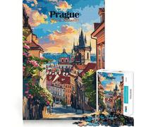 Puzzle da 1000 pezzi con paesaggio urbano di Praga,gioco a incastro senza soluzione di continuità,attività stimolante per la mente,gioco rilassante,divertente,regalo di compleanno,hobby (38x52cm)