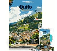 Puzzle da 1000 pezzi con paesaggio urbano di Quito, Ecuador, per adulti Un gioco intelligente e divertente per tutta la famiglia Taglio preciso, opera d'arte (50x75cm)
