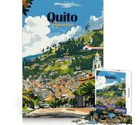 Puzzle da 1000 pezzi con paesaggio urbano di Quito, Ecuador, per adulti Un gioco intelligente e divertente per tutta la famiglia Taglio preciso, opera d'arte (50x75cm)