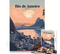 Puzzle da 1000 pezzi con paesaggio urbano di Rio de Janeiro per ragazzi,ideale per l'allenamento,il tempo libero e la fuga dalla realtà,con taglio impeccabile,perfetto come regalo di Natale (50x75cm)