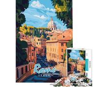 Puzzle da 1000 pezzi con paesaggio urbano di Roma Attività divertenti da fare a casa Sfida difficile gioco impossibile per ragazzi dai 14 anni in su (38x52cm)