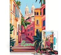 Puzzle da 1000 pezzi con paesaggio urbano di Roma, Italia, per ragazzi Migliora la memoria, è un gioco casual e rilassante, con bordi precisi e un regalo elegante (50x75cm)
