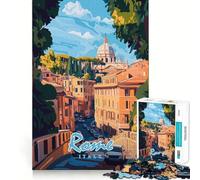 Puzzle da 1000 pezzi con paesaggio urbano di Roma per ragazzi, gioco di logica, divertente e rilassante, con taglio liscio, un regalo perfetto (38x52cm)