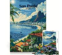 Puzzle da 1000 pezzi con paesaggio urbano di San Paolo per ragazzi, ideale per stimolare la riflessione, per il tempo libero e come regalo (38x26cm)