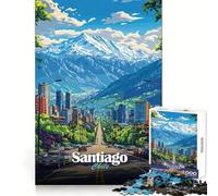 Puzzle da 1000 pezzi con paesaggio urbano di Santiago del Cile,ideale per adolescenti,un esercizio mentale rilassante e divertente,perfetto per le vacanze (38x52cm)