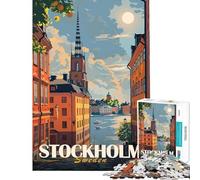 Puzzle da 1000 pezzi con paesaggio urbano di Stoccolma per ragazzi ideale per compleanni e Natale Un'opera d'arte per tutta la famiglia adatto a partire dai 14 anni (38x26cm)