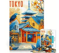 Puzzle da 1000 pezzi con paesaggio urbano di Tokyo, pagoda e uccelli, per ragazzi, gioco di memoria al chiuso, taglio fine, Babbo Natale, scegli il tuo desiderio 38x26cm
