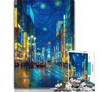 Puzzle da 1000 pezzi con paesaggio urbano di Tokyo per adulti, sfida difficile antistress, migliora l'amore tra coppie, 50x75cm