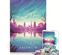 Puzzle da 1000 pezzi con paesaggio urbano di Valencia e riflessi artistici gioco educativo rilassante e stimolante per la mente ideale come decorazione da scrivania 38x52cm