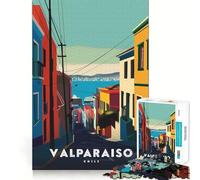 Puzzle da 1000 pezzi con paesaggio urbano di Valparaíso, Cile, intagliato con precisione, gioco di logica, regalo, momento di relax, attività per compleanno (50x75cm)