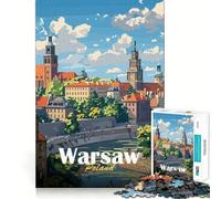 Puzzle da 1000 pezzi con paesaggio urbano di Varsavia per ragazzi,ideale per stimolare la mente,creare un'attività divertente e di alta precisione,perfetta per una pausa rilassante (50x75cm)