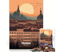Puzzle da 1000 pezzi con paesaggio urbano di Vienna al tramonto, ideale per ragazzi, stimola la memoria e crea momenti di svago Regalo stagionale (50x75cm)