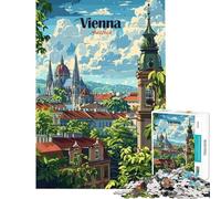 Puzzle da 1000 pezzi con paesaggio urbano di Vienna gioco per famiglie sfida per l'intelligenza giocattolo avvincente ottimo regalo per chi ama giocare e migliora la memoria (dimensioni 50x75cm)