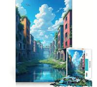 Puzzle da 1000 pezzi con paesaggio urbano invaso dalla vegetazione, ideale per adolescenti Gioco di logica, leggero e rilassante, con taglio perfetto e regalo perfetto (38x52cm)
