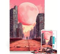 Puzzle da 1000 pezzi con paesaggio urbano post-apocalittico per adulti, gioco intelligente e divertente con bordi lisci, ideale come regalo per le festività (50x75cm)
