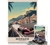 Puzzle da 1000 pezzi con paesaggio urbano vintage di Monaco Francia per adolescenti ideale per stimolare la memoria cognitiva il relax e il divertimento con tagli precisi Regalo perfetto (38x52cm)