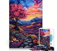 Puzzle da 1000 pezzi con paesaggio vibrante e sentiero floreale per ragazzi,gioco che migliora le capacità cognitive,pezzi di dimensioni uniformi e precisi,attività divertente per tutta la famiglia