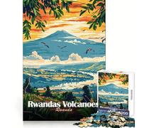 Puzzle da 1000 pezzi con paesaggio vulcanico del Ruanda, ideale per ragazzi Un gioco che stimola la creatività e il relax Un regalo perfetto per le festività (50x75cm)