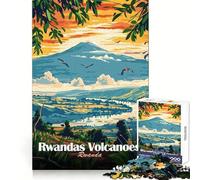 Puzzle da 1000 pezzi con paesaggio vulcanico del Ruanda per adolescenti, gioco di logica puro, rilassante, con dettagli precisi e opere d'arte (38x26cm)