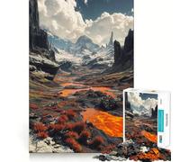 Puzzle da 1000 pezzi con paesaggio vulcanico e montagne innevate,gioco di memoria,taglio di alta precisione,sfida interattiva per la mente,ideale per la casa (38x26cm)