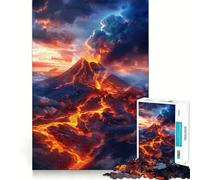 Puzzle da 1000 pezzi con paesaggio vulcanico e natura per adulti, gioco di logica stimolante, rilassante, con bordi trasparenti, regalo artistico (38x52cm)
