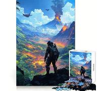 Puzzle da 1000 pezzi con paesaggio vulcanico per ragazzi, ideale per allenare la mente, facile da completare, tagliato al laser, un regalo perfetto (38x52cm)