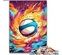 Puzzle da 1000 pezzi con pallavolo colorata, puzzle impegnativi per l'interazione familiare e un regalo divertente, design astratto vibrante (dimensioni 26x38cm)