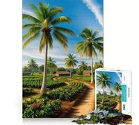 Puzzle da 1000 pezzi con palme e sentiero tortuoso per adulti, un gioco che stimola la mente e regala relax e divertimento, perfetto come regalo per le vacanze (38x52cm)