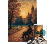 Puzzle da 1000 pezzi con panchina al tramonto e contemplazione al parco Gioco pratico che stimola l'intelligenza e crea dipendenza uomini e donne Antistress (dimensioni 38x52cm)