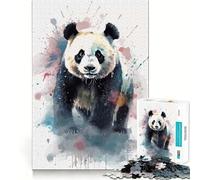 Puzzle da 1000 pezzi con panda ad acquerello,gioco creativo per sviluppare le capacità di gioco,incastro perfetto,nessun pezzo si stacca,attività per rafforzare i legami familiari (38x52cm)