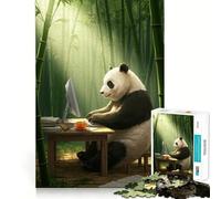 Puzzle da 1000 pezzi con panda al lavoro nella foresta di bambù per ragazzi, gioco mentale divertente e rilassante, taglio di alta qualità, regalo pensato con cura (50x75cm)