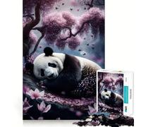 Puzzle da 1000 pezzi con panda che dorme tra le ciliegie, ideale per adolescenti, stimola la memoria, riduce lo stress e crea un'atmosfera rilassante Decorazione murale con bordi precisi (38x26cm)