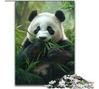 Puzzle da 1000 pezzi con panda che mangia bambù, per adulti, gioco interattivo per famiglie, decorazione fai da te per la casa, stimolante rompicapo regalo (dimensioni 26x38cm)