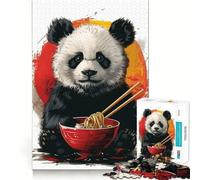 Puzzle da 1000 pezzi con panda che mangia ramen, ideale per adolescenti, gioco di logica e divertimento per tutta la famiglia, taglio di qualità, regalo elegante (50x75cm)