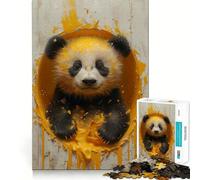 Puzzle da 1000 pezzi con panda dipinto e schizzi di colore ideale per adulti Un gioco divertente che stimola la memoria e permette di creare ricordi in compagnia Bordo preciso Regalo stagionale