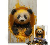 Puzzle da 1000 pezzi con panda dipinto e schizzi di colore ideale per adulti Un gioco divertente che stimola la memoria e permette di creare ricordi in compagnia Bordo preciso Regalo stagionale