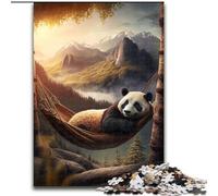 Puzzle da 1000 pezzi con panda e amaca da brivido, per adulti, dimensioni 26x38cm, rompicapo stimolante per adolescenti, divertente serata di giochi in famiglia