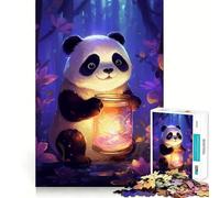 Puzzle da 1000 pezzi con panda e lucciola, ideale per ragazzi, che migliora la memoria, un passatempo tranquillo, con bordi precisi, perfetto come regalo di compleanno (50x75cm)