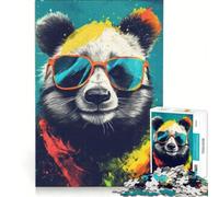 Puzzle da 1000 pezzi con panda e orso perfetto per l'estate un gioco rompicapo che stimola la mente e rilassa l'intelletto Ideale come regalo per tutta la famiglia 38x26cm