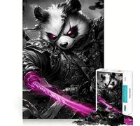 Puzzle da 1000 pezzi con panda e samurai guerrieri, ideale per adolescenti, per rafforzare la memoria, perfetto per il tempo libero a casa, con bordi puliti e un regalo prezioso (38x26cm)