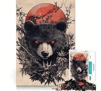 Puzzle da 1000 pezzi con panda e tramonto in Giappone, ideale per adulti, un gioco stimolante per la mente, perfetto per giocare in casa Opera d'arte di pregio (38x26cm)