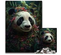 Puzzle da 1000 pezzi con panda, fiori e piante, puzzle magici per adulti, perfetti per il divertimento in famiglia, giochi di società, bomboniere per feste di compleanno, 50x75cm/19,68x29,52 pollici