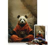 Puzzle da 1000 pezzi con panda, monaco mistico, meditazione, per adulti, regalo, miglioramento della memoria, tempo libero, taglio netto, decorazione murale (38x52cm)